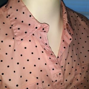 Talbots polka dot blouse. Cotton. Petite S